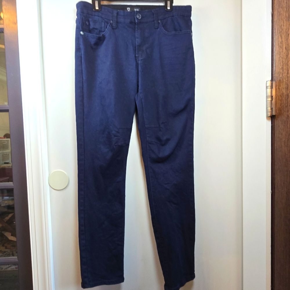 Fried Denim Pants Unisex Slim Straight Leg Navy Stretch Comfort 34/32 Flaw